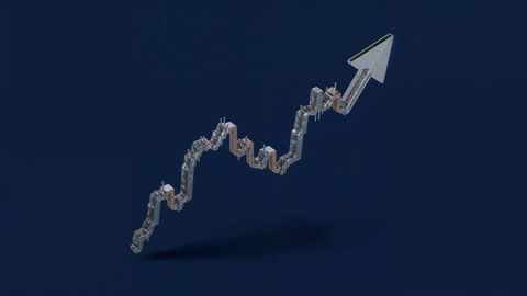 3D Metallic Arrow Symbolizing Growth and Innovation