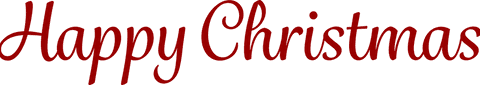 Happy christmas text in red on transparent background