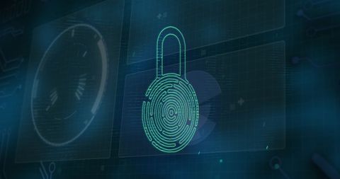 cybersecurity concept with digital padlock and data processing interface - Download Free Stock Images Pikwizard.com