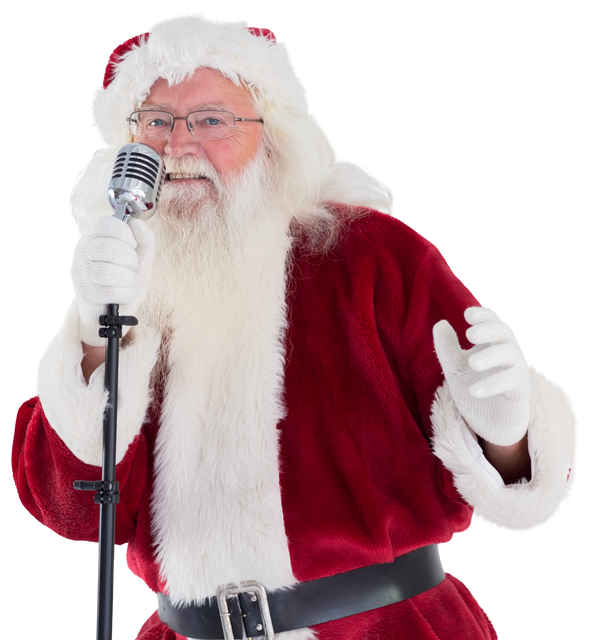 Transparent Singing Santa Claus Overview Expressing Holiday Spirit - Download Free Stock Videos Pikwizard.com