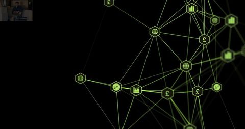 Abstract Global Network Connections with Technology Icons - Download Free Stock Images Pikwizard.com