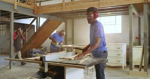 Artisans Cutting Boards in Professional Wood Shop Environment