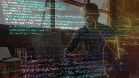 Tech Professional Analyzing Code on Laptop in Home Office