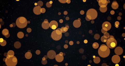Glowing Golden Bokeh Lights on Black Background - Download Free Stock Images Pikwizard.com