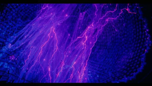 Futuristic purple energy arcs with electricity