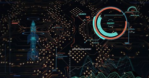 Futuristic Data Interface on Processor Microconnections - Download Free Stock Images Pikwizard.com