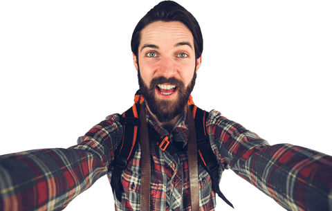 transparent image of happy adventure enthusiast with backpack - Download Free Stock Videos Pikwizard.com