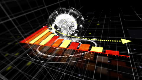 Global Data Processing Animation with Futuristic Interface