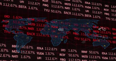 Global Financial Markets Overlaid on World Map Showcasing Stock Data - Download Free Stock Images Pikwizard.com