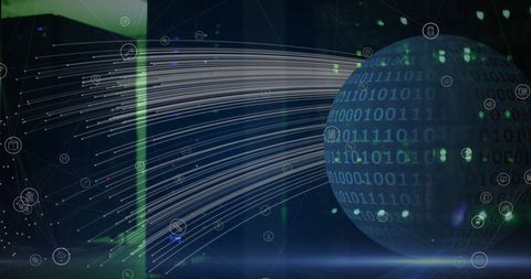 Global Data Transmission Represented with Binary and Data Streams - Download Free Stock Images Pikwizard.com