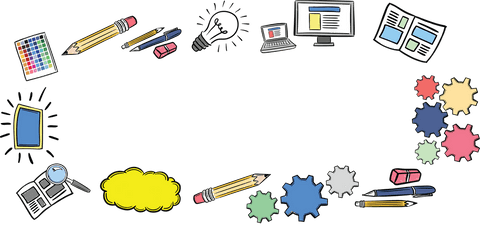 creative frame with various transparent computer icons surrounding text - Download Free Stock Videos Pikwizard.com