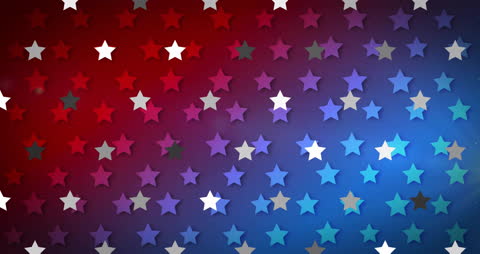 Vibrant Red and Blue Background with Patriotic Stars