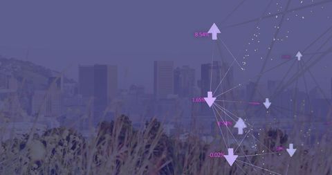 Digital Globe and Icons Against Urban Cityscape for Business Networking - Download Free Stock Images Pikwizard.com