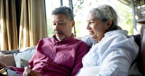 Senior Couple Shopping Online Together at Home - Download Free Stock Images Pikwizard.com