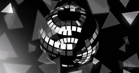Abstract Technology Globe with Floating Triangles - Download Free Stock Images Pikwizard.com