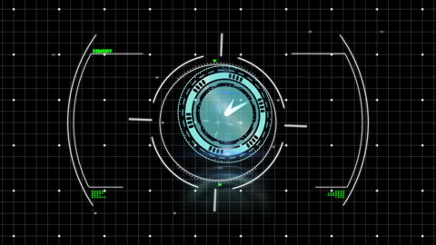 Futuristic Scope Interface with Clock Technology Animation