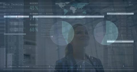 Executive Using Augmented Data Interface in Futuristic Corporate Corridor