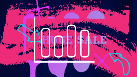 Animation of Huge Sale with Bold Abstract Graphic Design