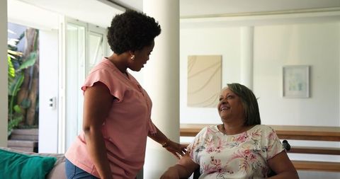 Loving Family Support for Elderly Lady in Cozy Home Setting