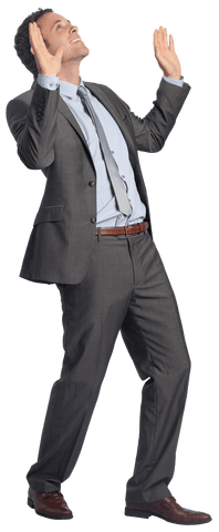 Transparent Excited Businessman Celebrating Success