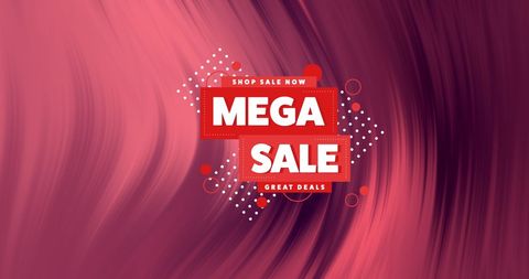 Mega sale banner with abstract purple gradient background