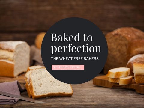 freshly baked wheat-free bread rustic bakery promotion - Download Free Stock Templates Pikwizard.com