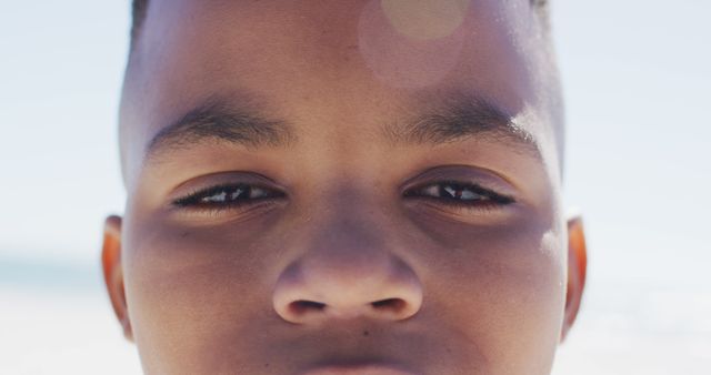 Close-up Portrait of Young African Boy Outdoors - Download Free Stock Images Pikwizard.com