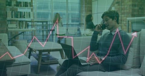 Business Professional Analyzing Trends with Digital Innovations