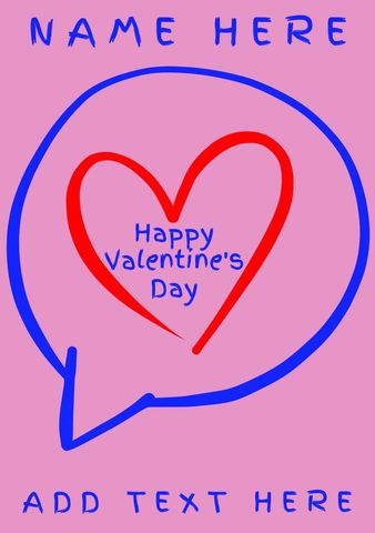 Celebrate love with this vibrant Valentine's Day template featuring a bold heart outline. Ideal for romantic greetings, it can also be repurposed for heart health awareness campaigns.