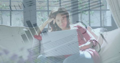 Woman Casually Analyzing Data on Laptop at Home - Download Free Stock Images Pikwizard.com