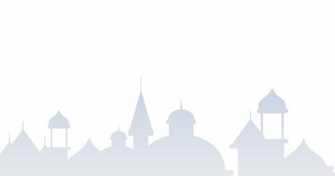 Hanging Lanterns and Stars Over City Silhouette at Night