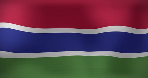 Flag of gambia waving against bright backdrop