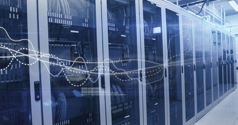 Connected Server Room with Data Flow Visualization - Download Free Stock Images Pikwizard.com