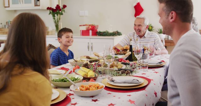 Family Celebrating Christmas Dinner with Joyful Atmosphere - Download Free Stock Images Pikwizard.com