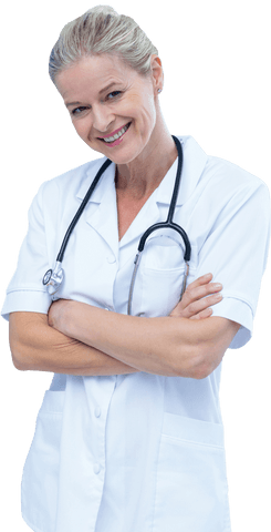 Transparent Portrait of Smiling Female Doctor With Arms Crossed - Download Free Stock Videos Pikwizard.com