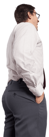 transparent pensive businessman adjusting glasses in white shirt - Download Free Stock Videos Pikwizard.com