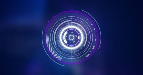 Futuristic digital interface with scope scanning technology