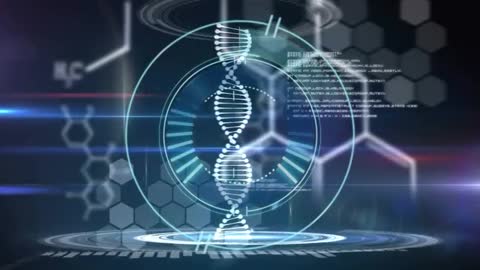 Futuristic Holographic DNA Helix in Virtual Lab Interface