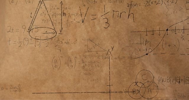 Mathematical Formulas and Diagrams on Textured Background - Download Free Stock Images Pikwizard.com