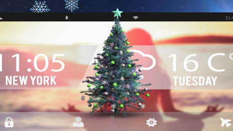 Festive Smartphone Interface with Christmas Tree Animation