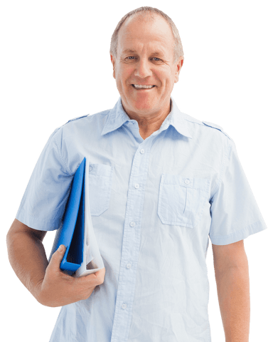 smiling caucasian man holding files transparent background - Download Free Stock Videos Pikwizard.com