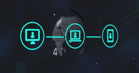 Data Processing and Digital Communication Network Icons - Download Free Stock Images Pikwizard.com
