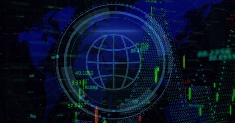 Global Data Visualization with World Map Interface - Download Free Stock Images Pikwizard.com