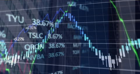 Dynamic Stock Market Display Showing Live Data and Trends