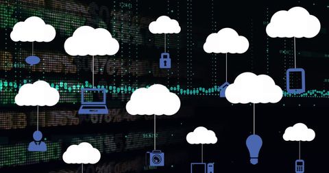 Cloud Computing Concept Over Stock Market Data Visualization - Download Free Stock Images Pikwizard.com