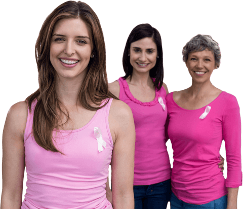 smiling women in pink promoting breast cancer awareness on transparent background - Download Free Stock Videos Pikwizard.com