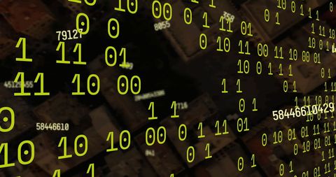 Binary Data Layers Over Urban Cityscape - Download Free Stock Images Pikwizard.com