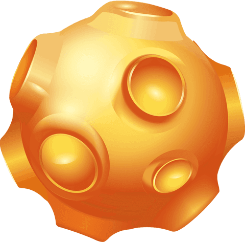 Transparent abstract orb with indents floating on clear background