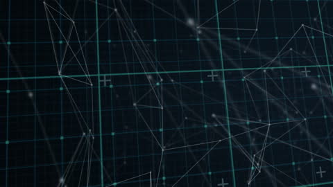 Abstract Digital Network of Connections on a Grid Background