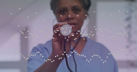 Senior African American Doctor Analyzing Health Data Visualization